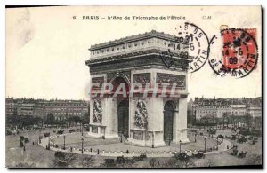 Old Postcard Paris Arc de Triomphe Etoile