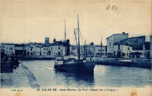 CPA Ile-de-RÉ St-MARTIN Le Port. Départ du Coligny (666636)