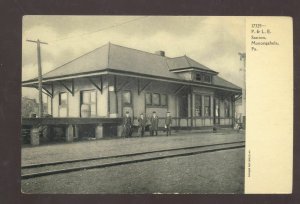 MONONGAHELA PENNSYLVANIA PITTSBURG & LAKE ERIE RAILROAD DEPOT VINTAGE POSTCARD