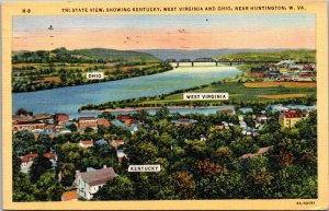 West Virginia Tri-State View Near Huntington 1945 Curteich