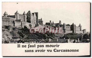 Old Postcard Do not die without seeing Carcassonne