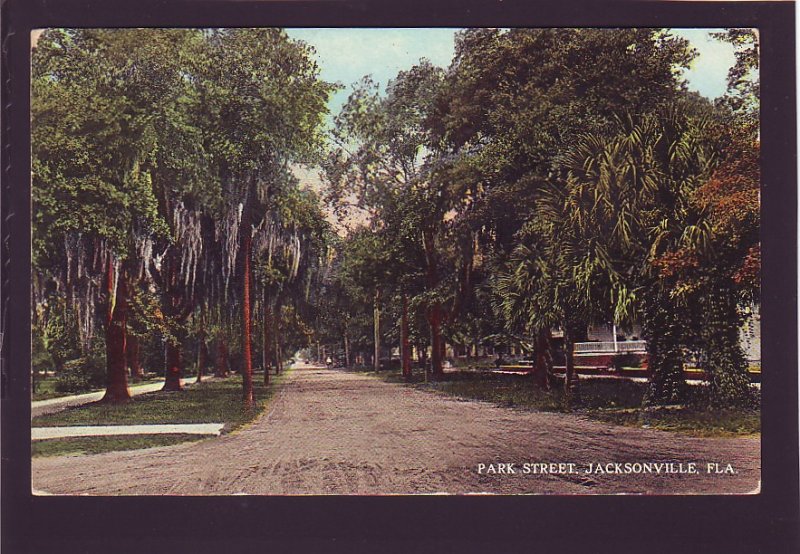 P1591 unused postcard old dirt park st. jacksonville florida