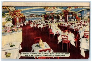 1940 Iceland Restaurant Dining Room Scandinavian New York City New York Postcard