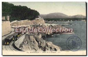 Postcard Old Marseille Corniche Road