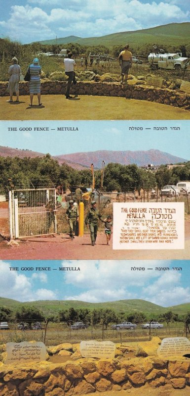 The Good Fence Metulla 3x Isreal Postcard s