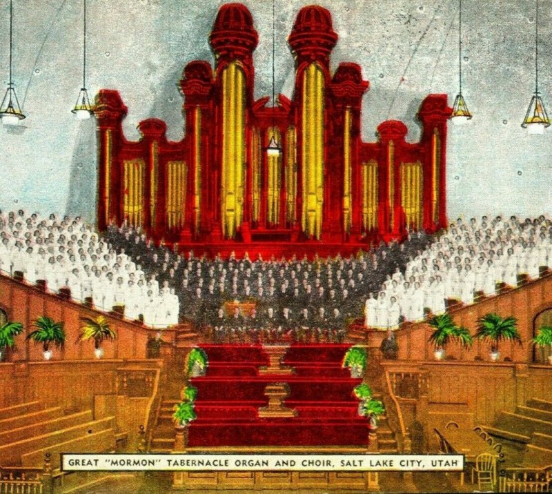 Salt Lake City UT Great Mormon Tabernacle Organ and Chorir UNP Linen Postcard