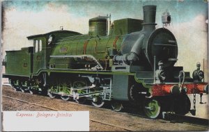 Express Bologna Brindisi Train Steam Locomotive Postcard C077