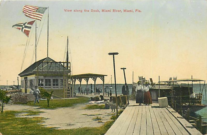 FL-MIAMI-VIEW ALONG DOCK-MIAMI RIVER-MAILED 1909-R43837