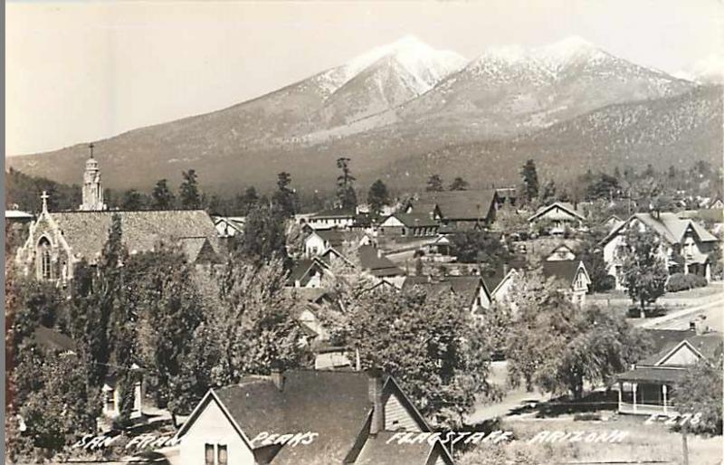 San Francisco Peaks from Flagstaff Arizona AZ  Real Photo