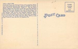 St Augustine FloridaVictory II Scenic CruiseExcursion Ship1940 Linen Postcard