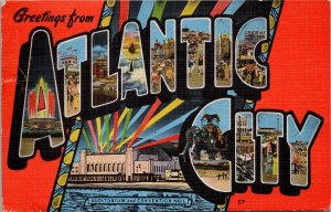 Greetings from Atlantic City NJ Postcard PC512