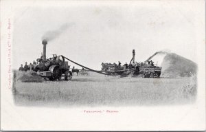 Threshing Regina SK Saskatchewan Tractor Farming Machinery Workers Postcard H59