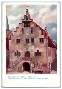 c1920's Karlstadt Main City Hall Sweden Four Color Printing Antique Postcard