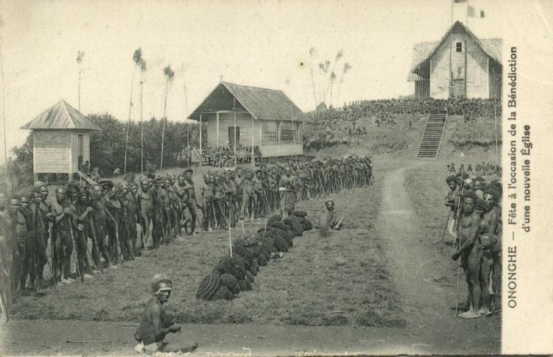 papua new guinea, ONONGHE, Native Festival Blessing New Church (1910s) Mission