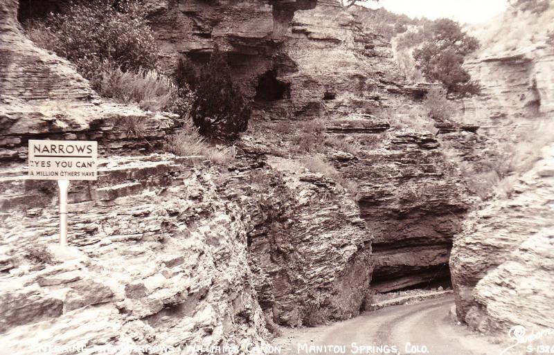 RPPC Postcard Entering The Narrows Williams Canon Canyon, Manitou Springs CO E05