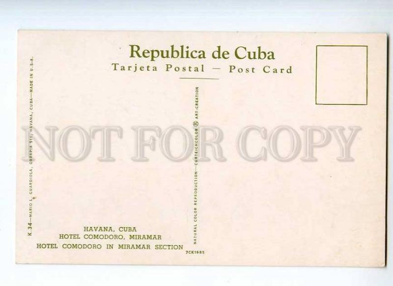 247310 CUBA HAVANA Hotel Comodoro Miramar Old photo postcard