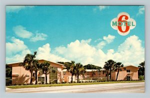 Ft. Lauderdale FL, Motel 6, Tropical Street View, Chrome Florida Postcard