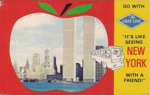 World Trade Center Pre- 9/11, New York, NY,. Big Apple Manhattan, Gray Line 1984