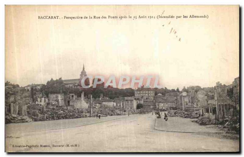 Old Postcard Baccarat Prospect Street Bridges Army