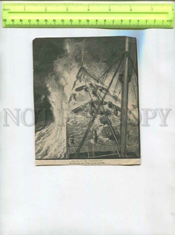 476831 WWI dreadnought Deutschland bridge her trial trip book illustration