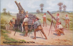 Anti-Aircraft Gun In Action War Bond Campaign Soldiers Military WW2 Postcard H47