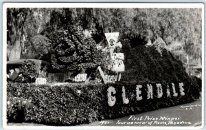 RPPC  PASADENA, CA Tournament of Roses Float FIRST PRIZE WINNER Glendale 1921