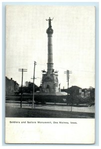 1910 Soldiers And Sailors Monument Des Moines Iowa IA Posted Antique Postcard