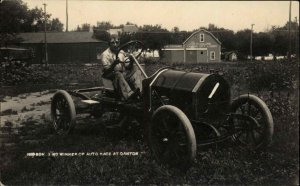 Canton South Dakota SD Racecar & Driver Hudson Winner Real Photo Postcard