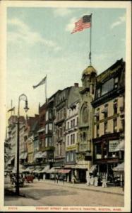 BOSTON MA Keith's Theatre Street Scene c1910 Postcard