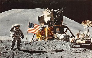 Astronaut Irwin  Saluting Beside Flag View Images 