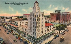 Vintage Postcard Downtown Princess Martha Landmark St. Petersburg Florida FL