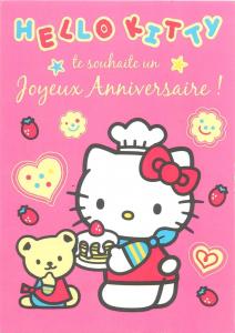 Hello Kitty postcard teddy bear birthday anniversary greetings