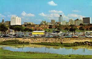 Texas Fort Worth Skyline With Trinity River In Foreground