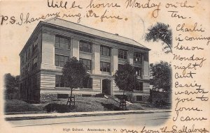 AMSTERDAM NEW YORK NY~HIGH SCHOOL~1906 PHOTO POSTCARD