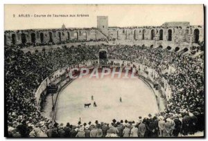 Old Postcard Arles Bulls Bullfight Race Aux Arenes