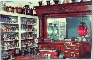 postcard Nebraska, Minden - Pioneer Village museum - Apothecary Shop