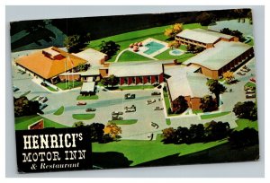 Vintage 1960's Advertising Postcard Henrici's Motor Inn & Restaurant Rockford IL