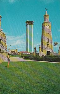 Florida Daytona Beach Looking North To Bandshell With Clock Tower & Looko...