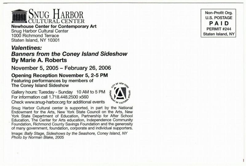 Coney Island Sideshow by the Sea Performers NYC Postcard 2005