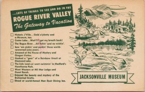Fishing Fisherman Jacksonville Museum OR Oregon Rogue River Valley Postcard F81