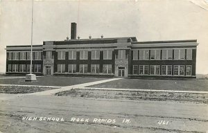 IA, Rock Rapids, Iowa, RPPC, High School, Entrance Scene, Photo No 461