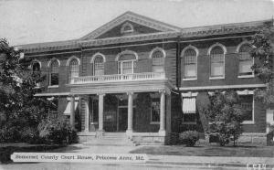 Princess Anne Maryland Somerset Court House Street View Antique Postcard K62870