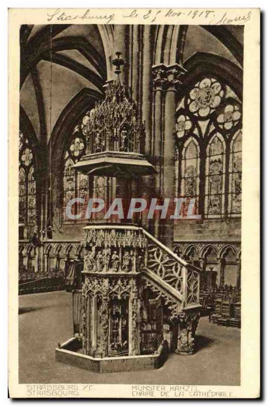 Old Postcard Strassbourg Chair of the cathedral