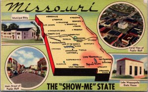 USA Missouri Trenton The Show-me State Map Vintage Postcard C316