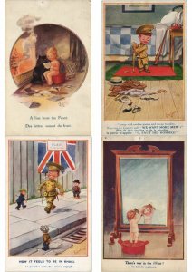 GILSON ARTIST SIGNED CHILDREN HUMOR COMIC 63 Vintage Postcards Pre-1940 (L3225)