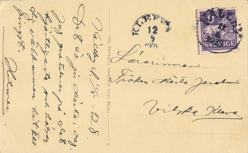 Kinnekulle Utsiktstornet Sweden Observation Tower Postcard c.1910s