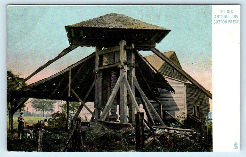 COTTON INDUSTRY~ The Old ANTEBELLUM COTTON PRESS c1900s Tuck  Postcard