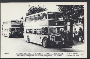 Isle of Wight Postcard - Southern Vectis Buses at Ryde Esplanade in 1960 - A6381