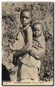 Postcard Old Negro Black Female African Colonies A young mother