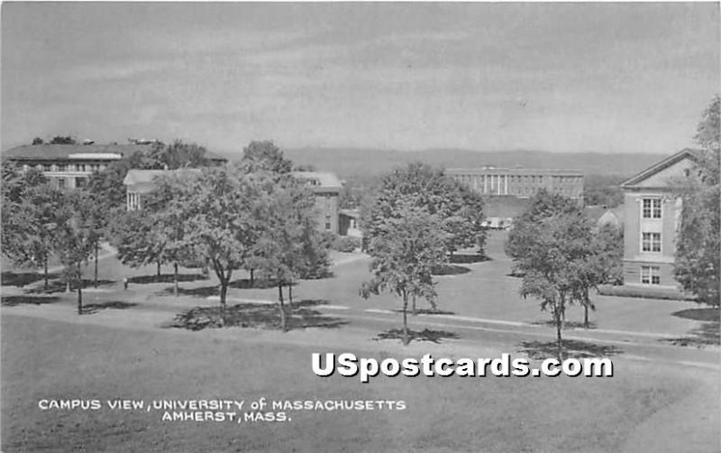 Campus view at University of Massachusetts Amherst MA 1952